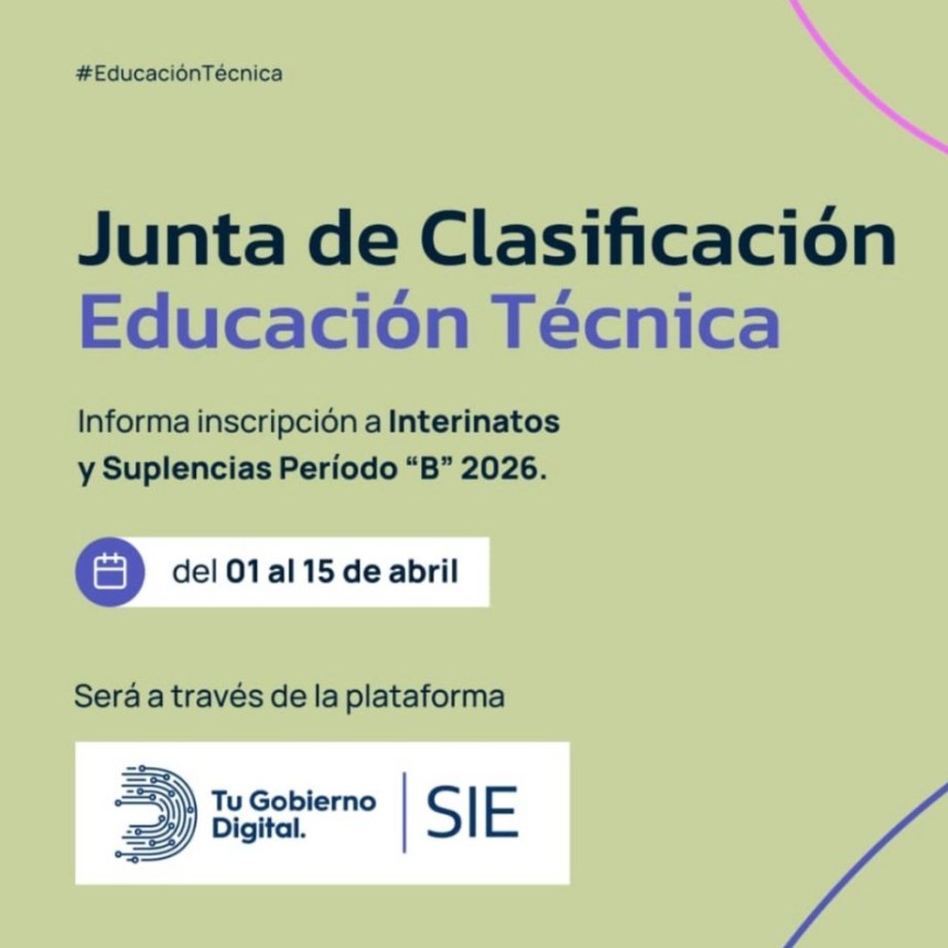 Habilitan la inscripci&oacute;n a interinatos y suplencias de la Modalidad de Educaci&oacute;n T&eacute;cnica