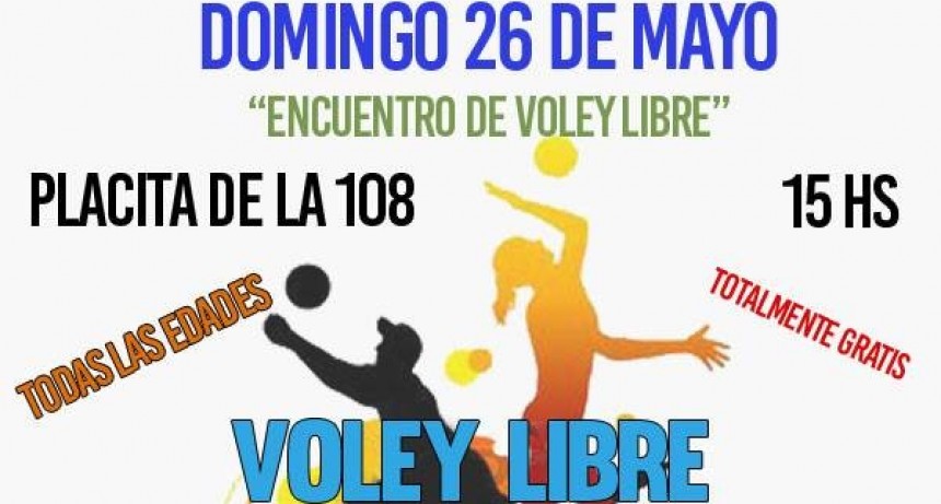 Este domingo gran encuentro de voley libre
