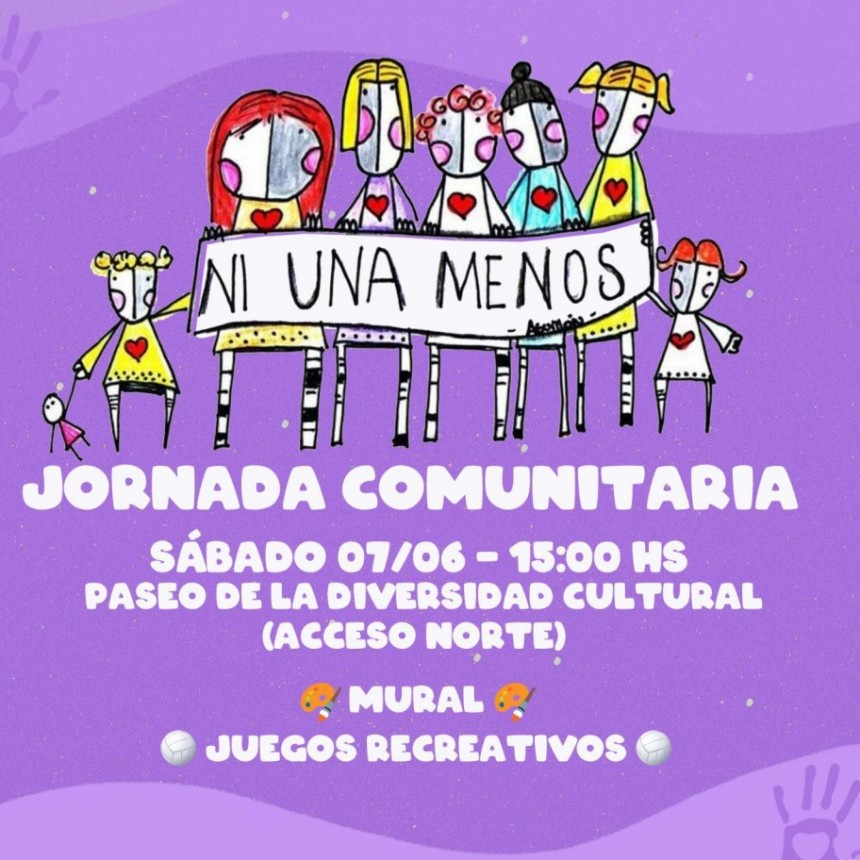 Invitan a la jornada comunitaria por una sociedad libre de violencias