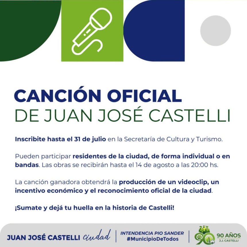 &iexcl;Buscamos la Canci&oacute;n Oficial de Juan Jos&eacute; Castelli!