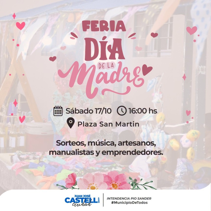 Este s&aacute;bado 17 llega la feria D&iacute;a de la Madre a la plaza de Castelli