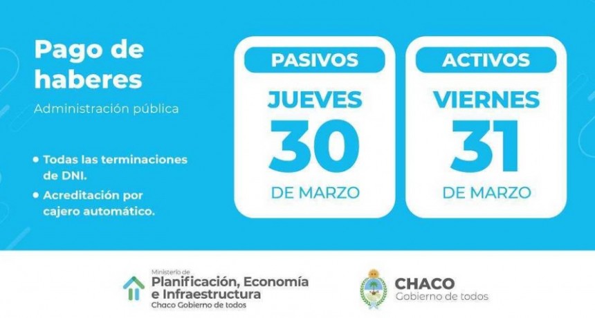 Este viernes comienza el cronograma de pago para la Administración Pública provincial