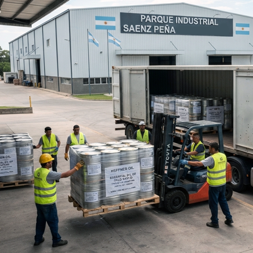 Chaco embarca desde S&aacute;enz Pe&ntilde;a carga de aceite esencial de Palo Santo con destino a Alemania